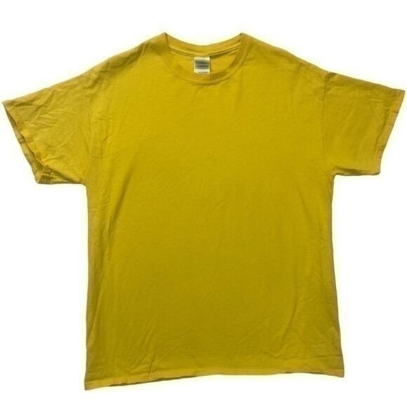 Gildan Yellow T-shirt Size Large crewneck short sleeve - Picture 1 of 6